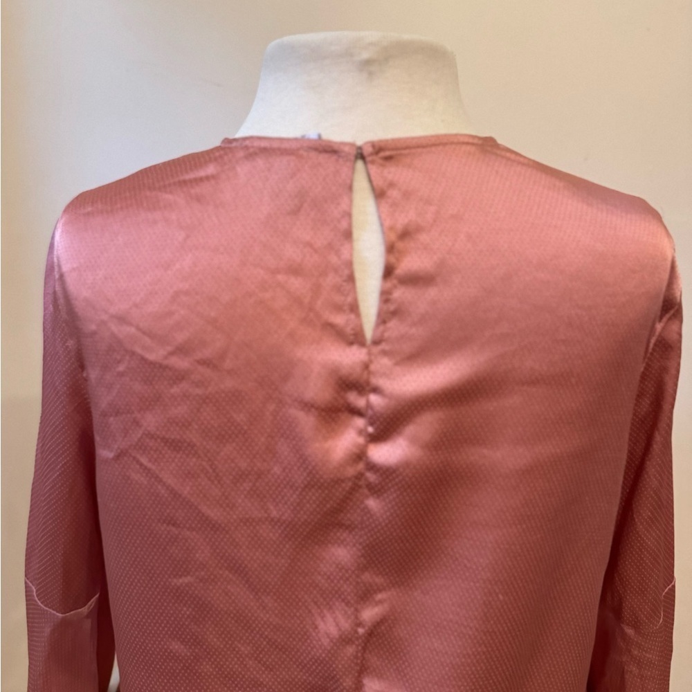 For The Republic Pink Satin Bell Sleeve Blouse | Size Small NWT - Picture 4 of 5